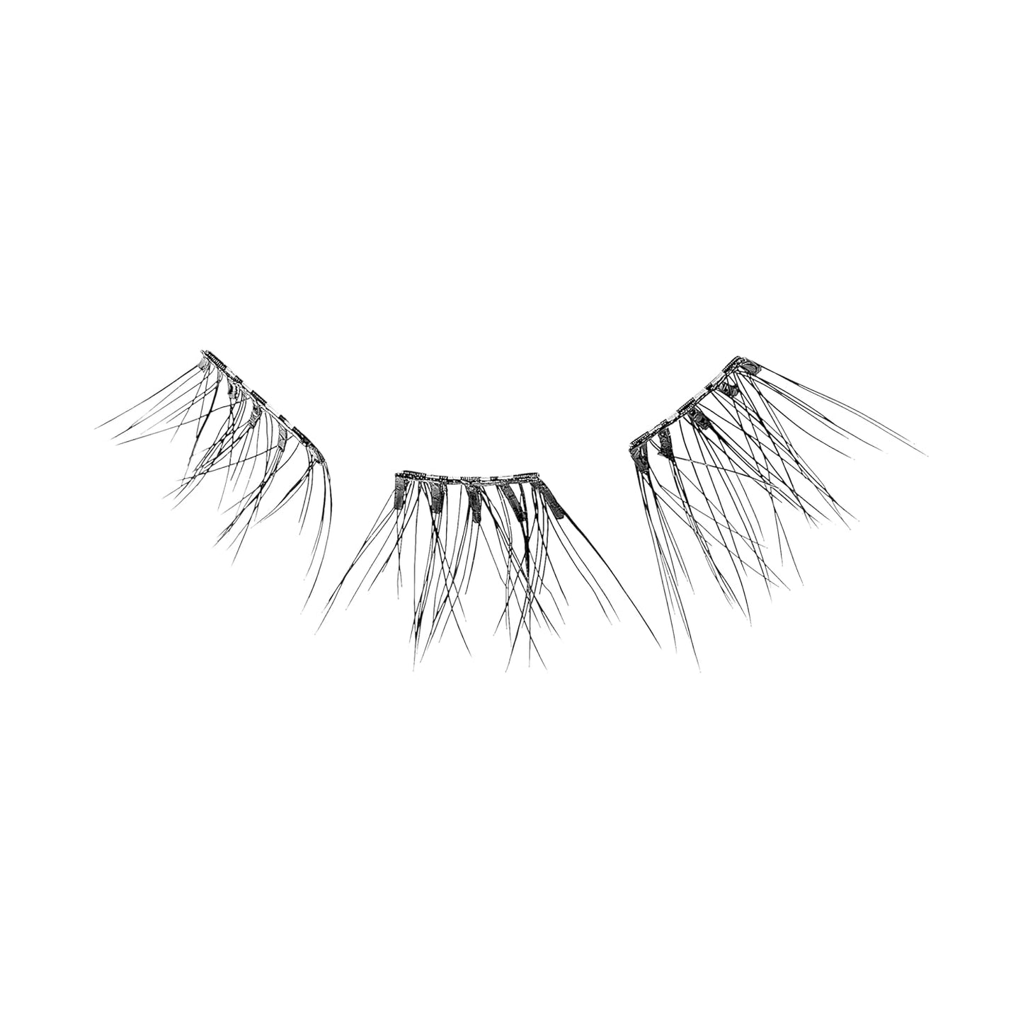Kiss Impress Falsies Eyelashes - Self-Adhesive Natural Volume Lashes, 10mm-12mm, Black | No Glue, Invisible Band, 12 Clusters