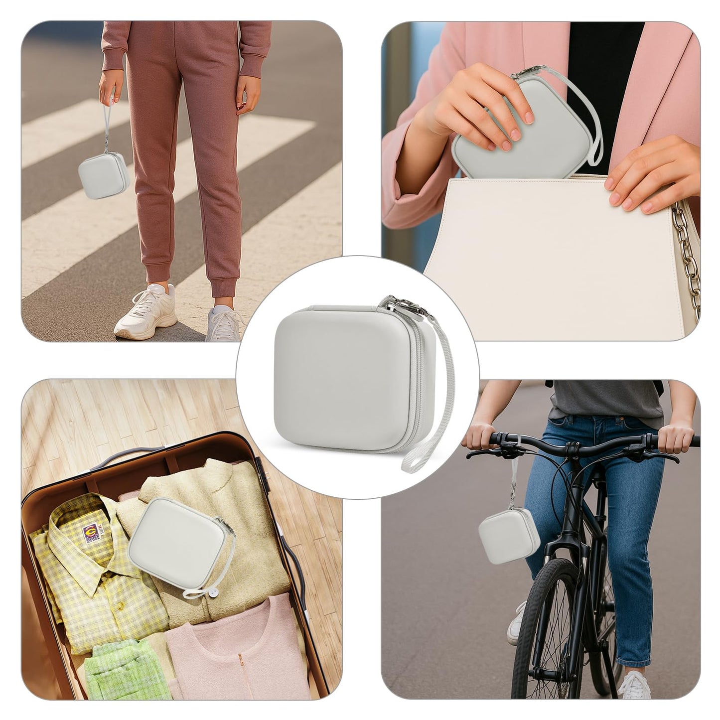 casmilee Instant Photo Printer Case for Fujifilm for Instax Mini Link 3 Smartphone Printer, Portable Printer Storage, Mesh Pocket for Mini Instant Camera Film and Cable Accessories- Grey (Box Only)