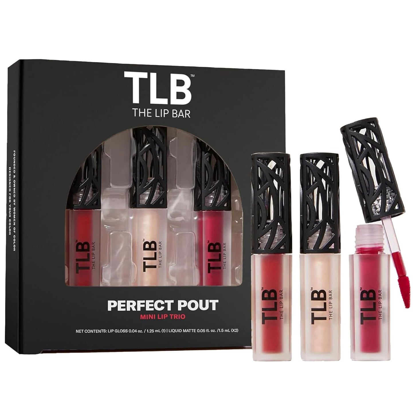 The Lip Bar Mini Lip Trio Gift Set - Nonstop Liquid Matte Lipstick & Gloss | Vegan, Travel Size
