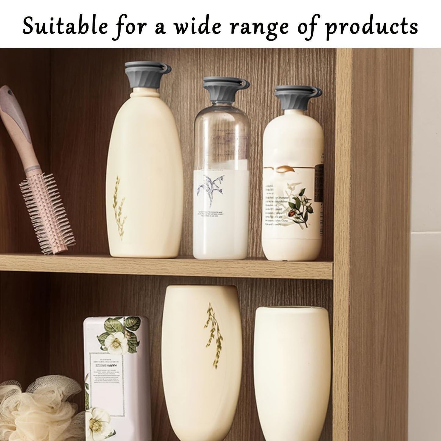 3Pcs Inverted Bottle Cap Bathroom Shower Gel Shampoo Leakproof Kitchen Spice Plastic Bottle Caps