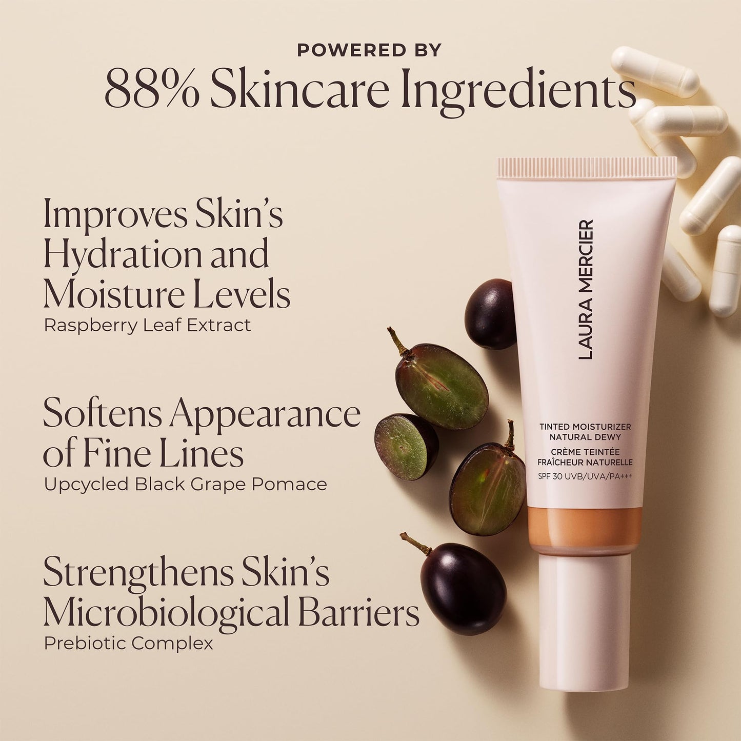 Tinted Moisturizer Natural Dewy SPF 30-3N Sand by Laura Mercier for Women - 1.5 oz Makeup