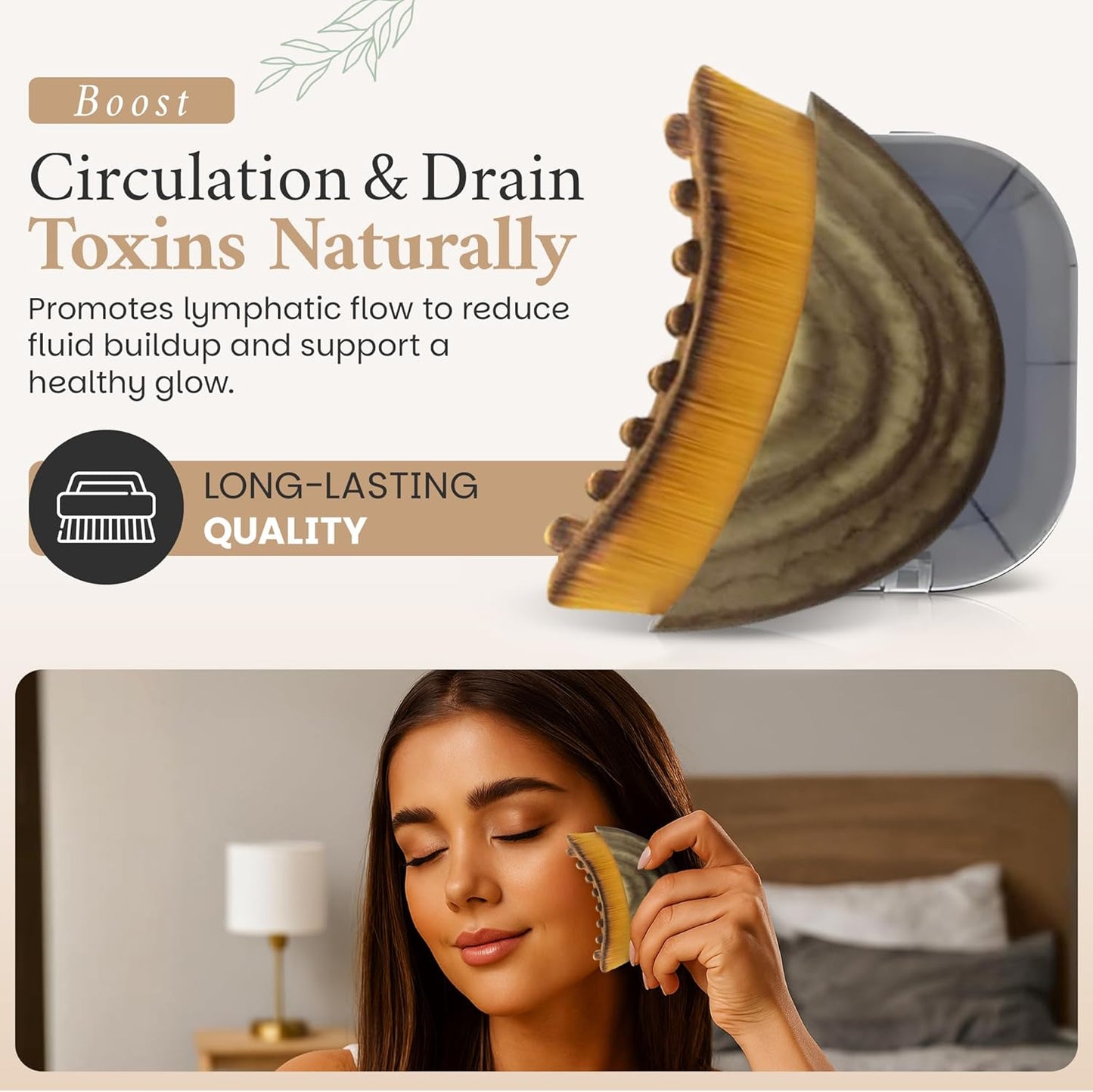 Lymphatic Contour Face Brush - Sculpting & Detox Tool for Lymphatic Drainage | Dry Massage Brush
