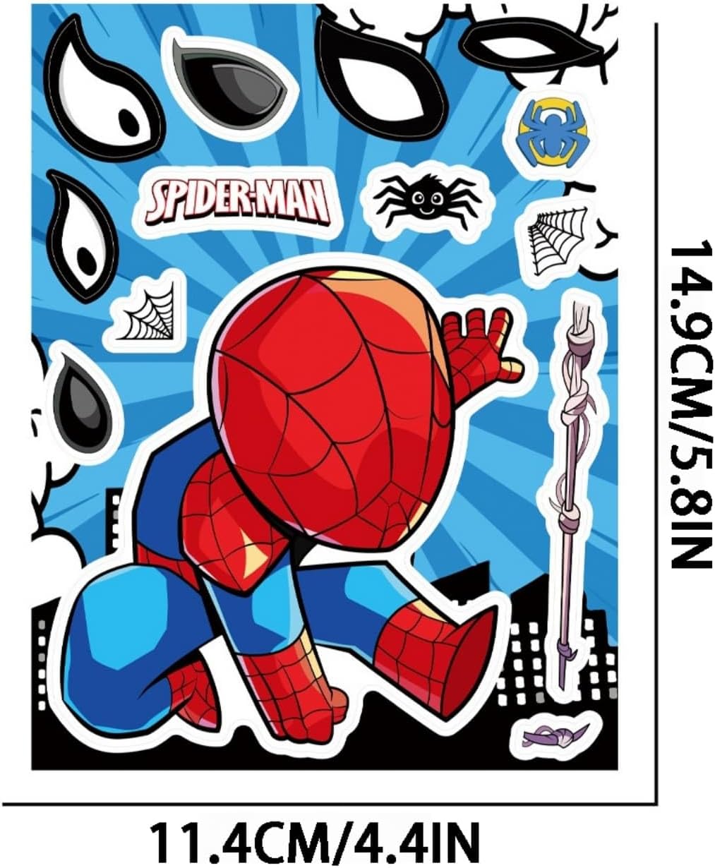 Spider Stickers - 24 Sheets of DIY Cartoon Stickers | 8 Cute Character Designs for Art & Party Crafts
