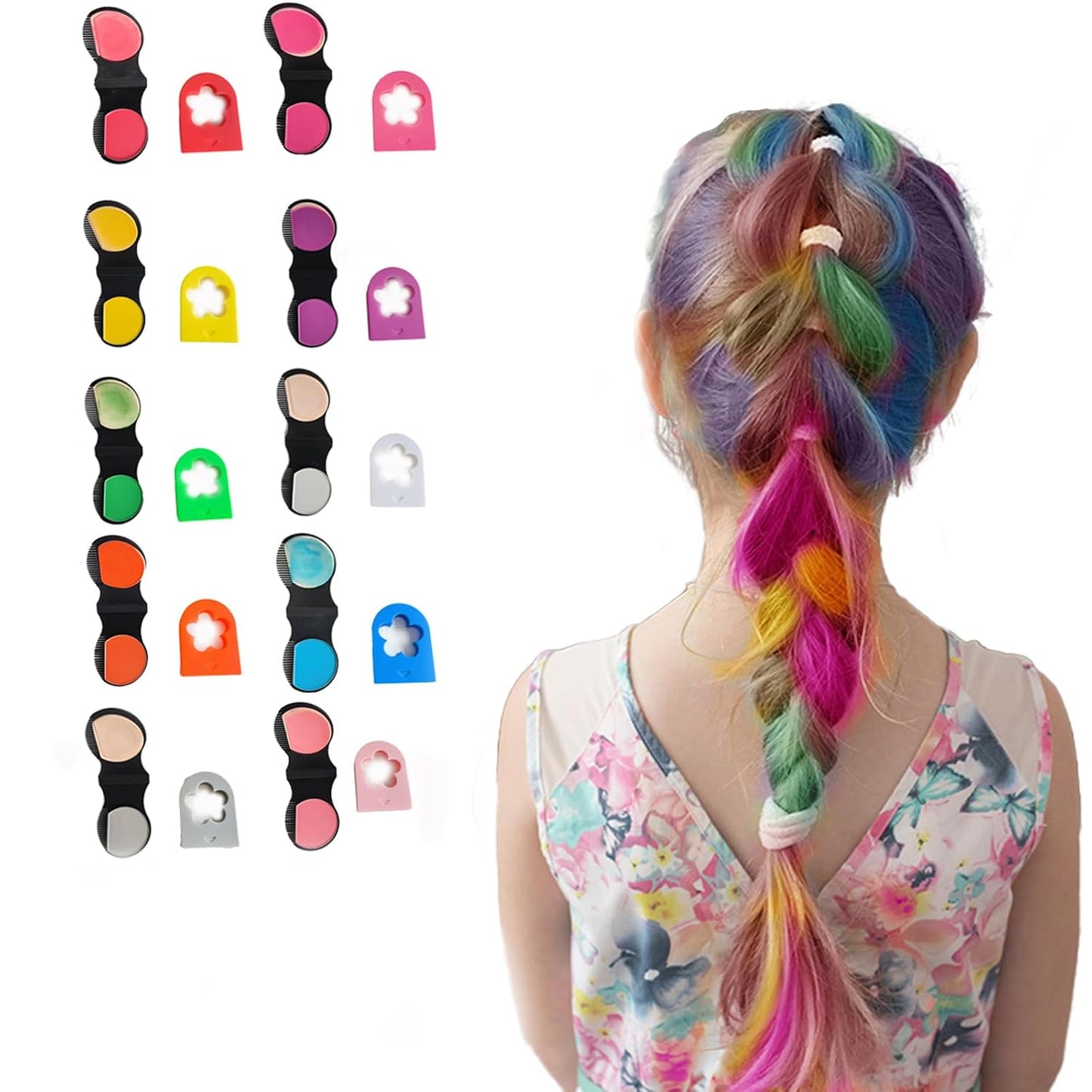 Hair Chalk for Girls - 10PCS Washable Temporary Hair Color Set | Fun Dye for Kids & Teens