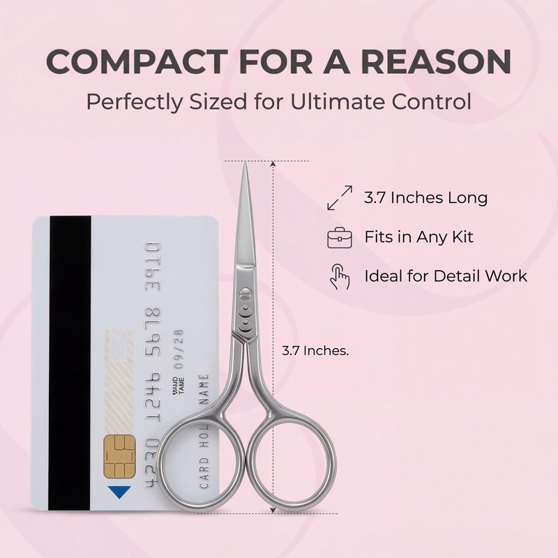 Professional Grooming Scissors for Personal Care Facial Hair Removal and Ear Nose Eyebrow Trimming Stainless Steel Fine Straight Tip Scissors