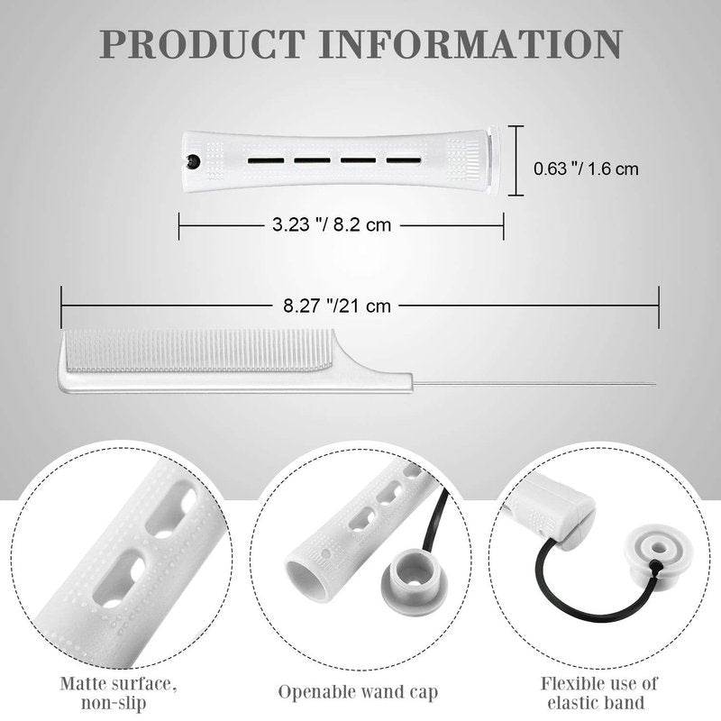 WILLBOND Cold Wave Rods - 36 Hair Perming Rollers with Steel Rat Tail Comb for Styling