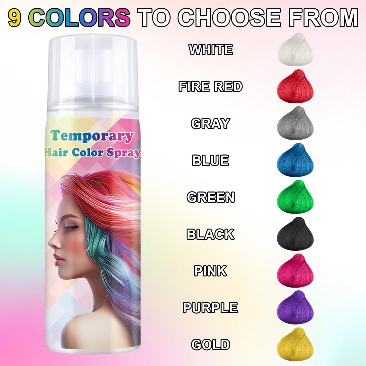 Meilury ONE-TIME USE Hair Color Spray for Women and Kids, Temporary White Hair Spray for Crazy Hair Day, Christmas Halloween Cosplay Party, Washable Hair Dye 120ML (Green)