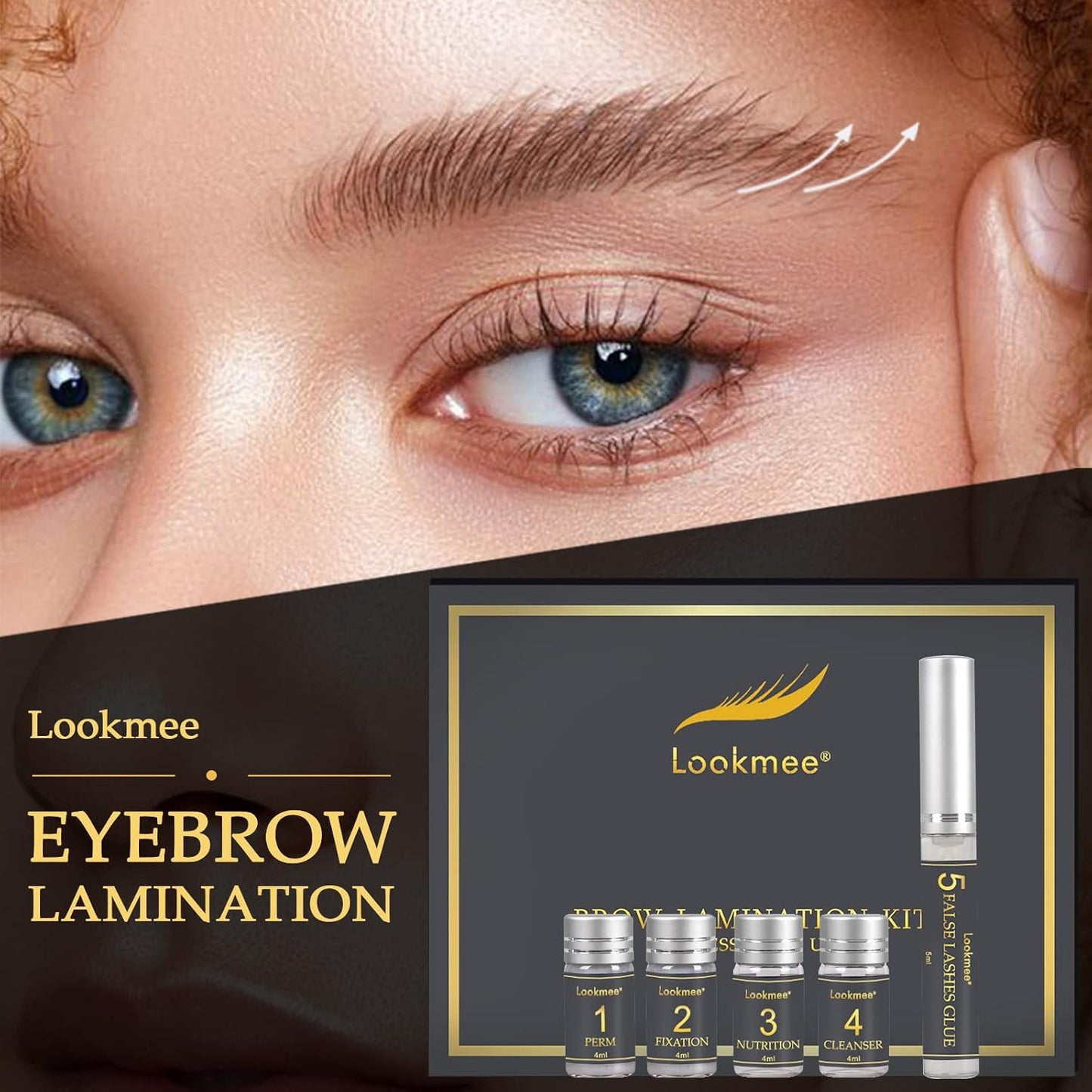 5-in-1 Lash Lift & Eyebrow Lamination Kit - Professional DIY Eyelash Curler for At-Home Salon Results | Beginner Friendly