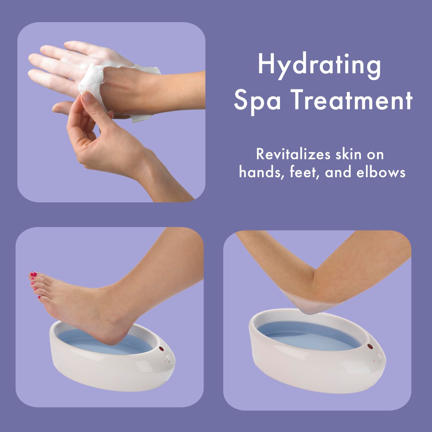 True Glow by Conair Paraffin Bath for Hands and Feet - Moisturizing Treatment With 1lb. Wax - Purple