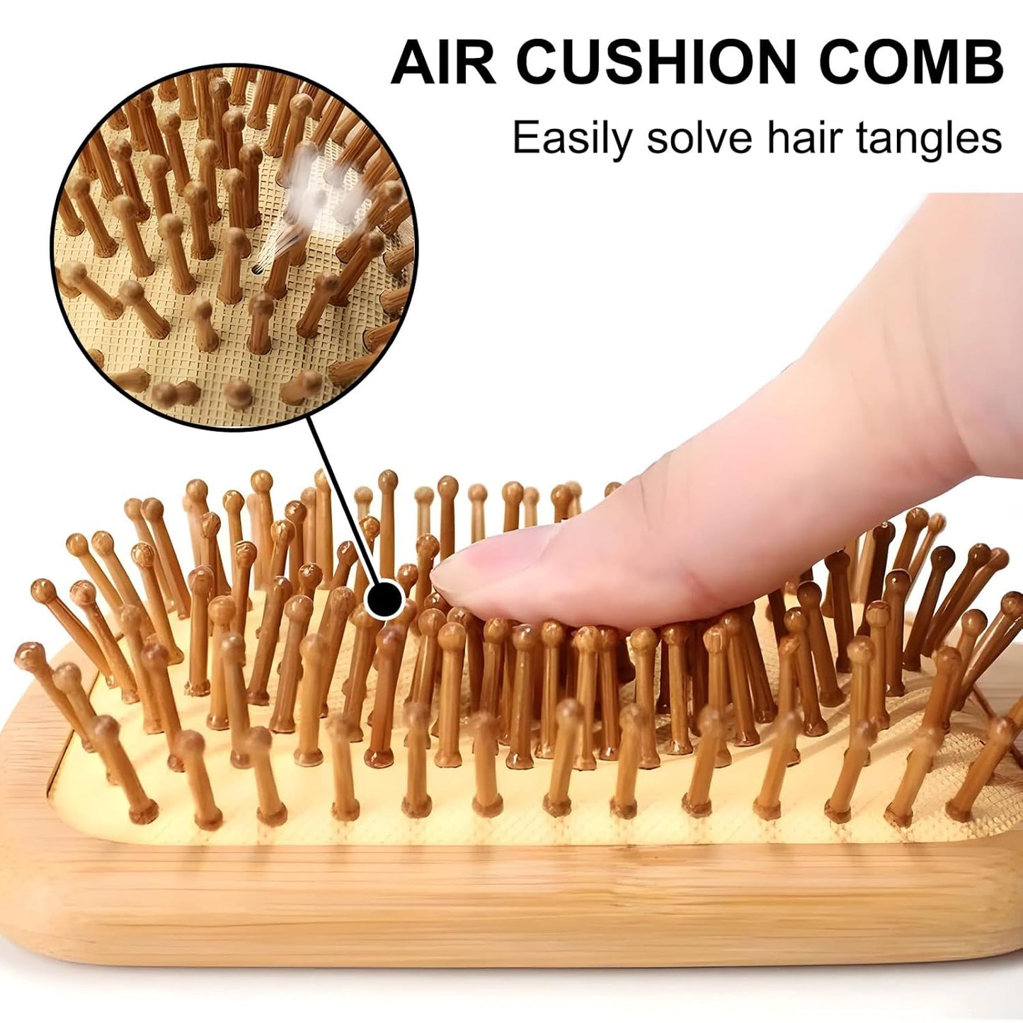 Bamboo Hair Brush - Natural Wooden Paddle Brush for Hair Growth | Suitable for All Hair Types