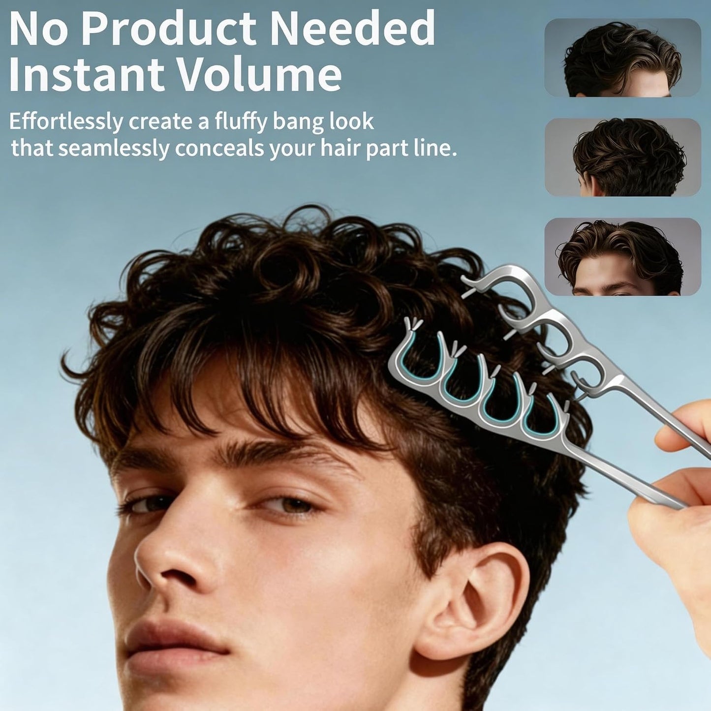 Texture Comb Set for Men & Women - Professional Volumizing Tool for Thick, Curly, or Fine Hair | Durable Wide Tooth Design in Gray & Pink
