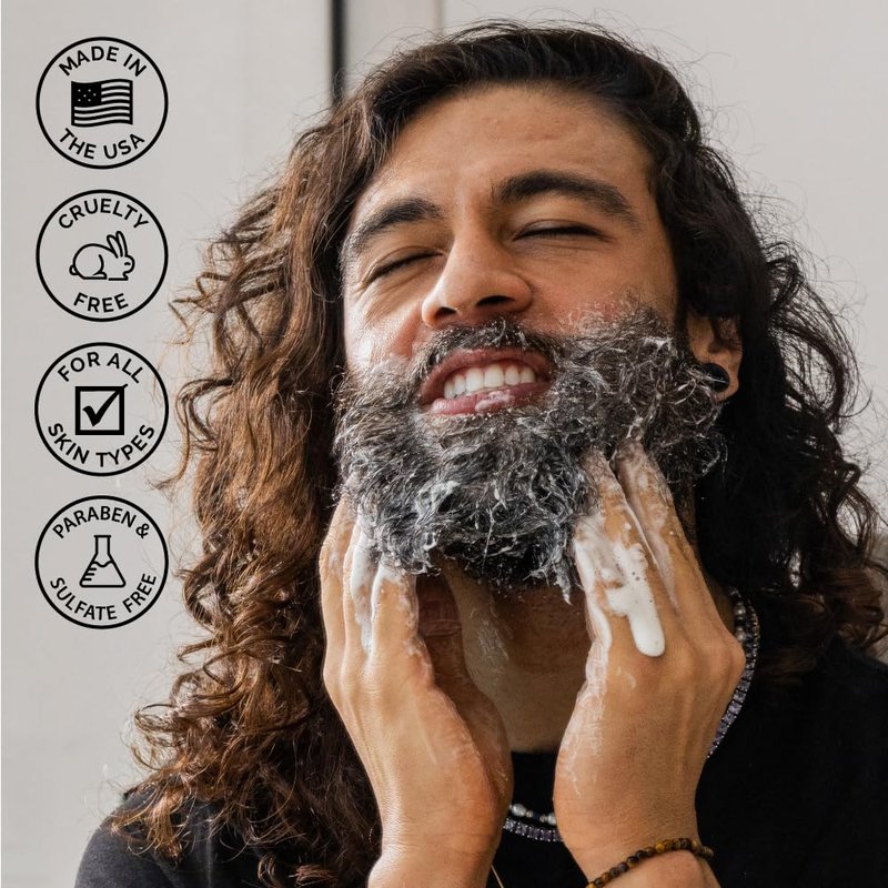 ZEUS Beard Wash Set for Men, Shampoo & Conditioner Duo with Green Tea, Chamomile & Essential Oils to Hydrates, Softens & Strengthens Facial Hair and Skin (Made in USA) Italian Cypress