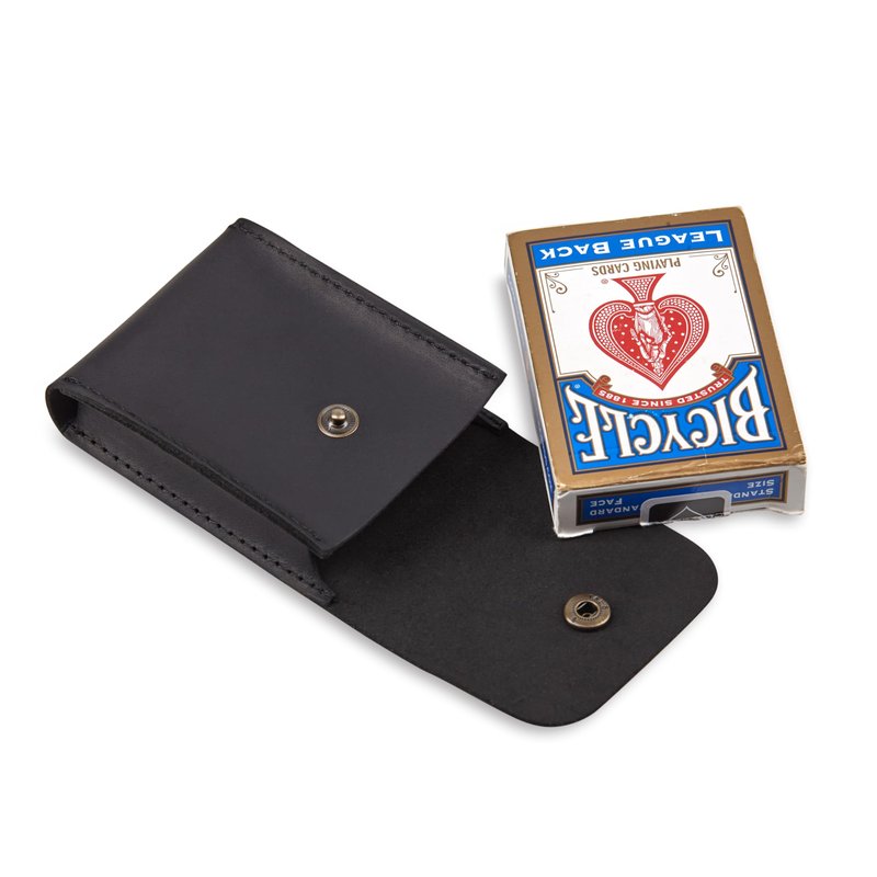 MAKYN Playing Card Case, Leather Case for Board Games, Playing Card Holder, Card Deck Holder (Black)