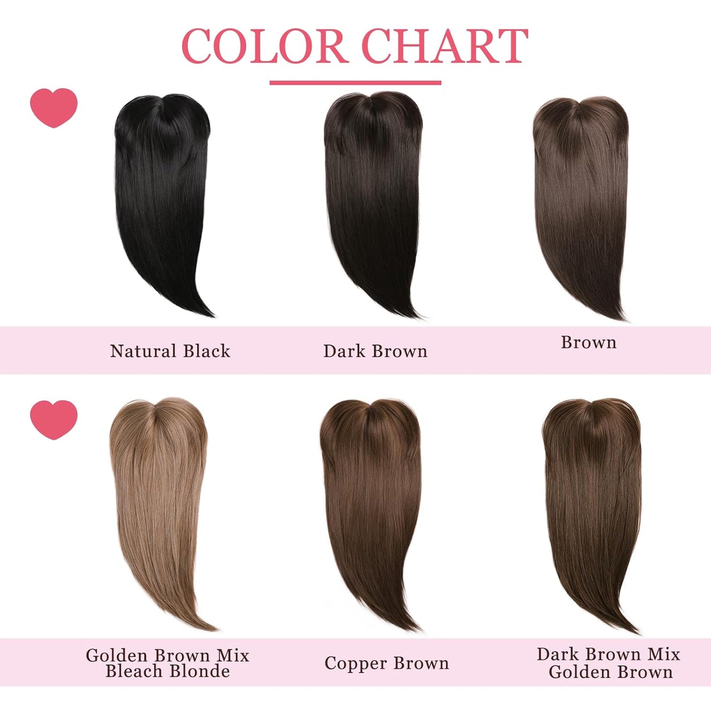 Clip-In Hair Toppers for Women - 24 Inch Straight Synthetic Hairpiece | Golden Brown & Bleach Blonde Mix