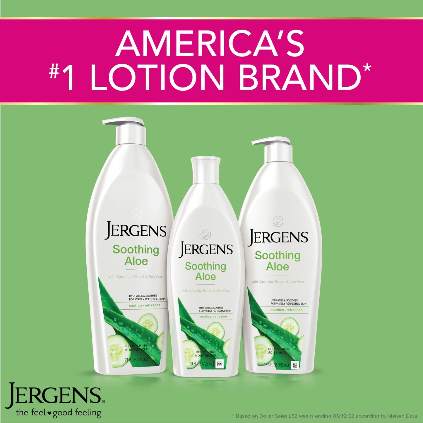Jergens Soothing Aloe Body Lotion For Dry Skin, Moisturizer, 21 fl oz