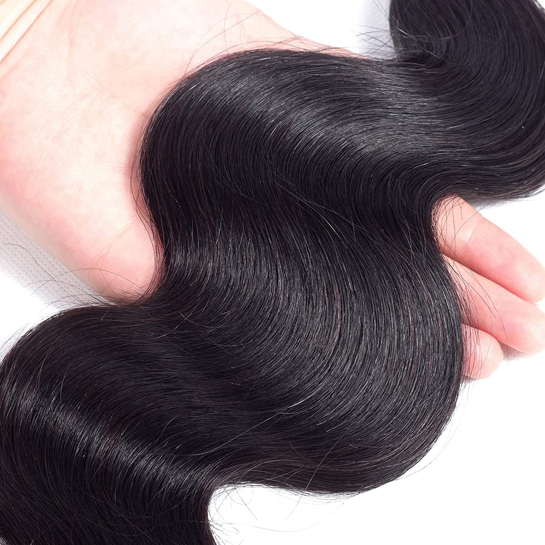 HeioWuio Body Wave Brazilian Remy 1 Bundles Hair Extensions For Women Weaves Double Weft Human Bundles 16 Inch