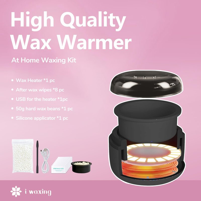MINI Hot Melt Hard Wax Warmer Kit for Hair Removal with 50g Wax, Underarms, Brazilian Bikini, Facial Body, Underarms, Fast Efficient, Salon Waxing at Home, Gift for Women and Men