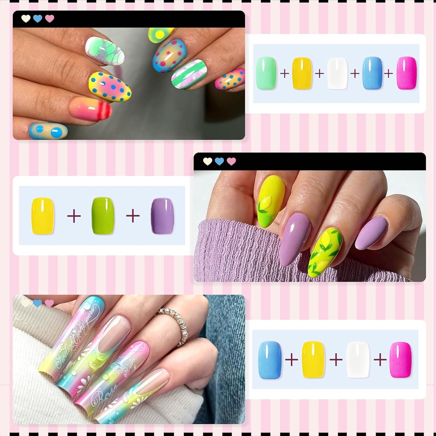 Ombre Nail Gel Polish Kit - 12 Color Patting Palette with Brush & Stickers | UV/LED Curing for DIY Manicure