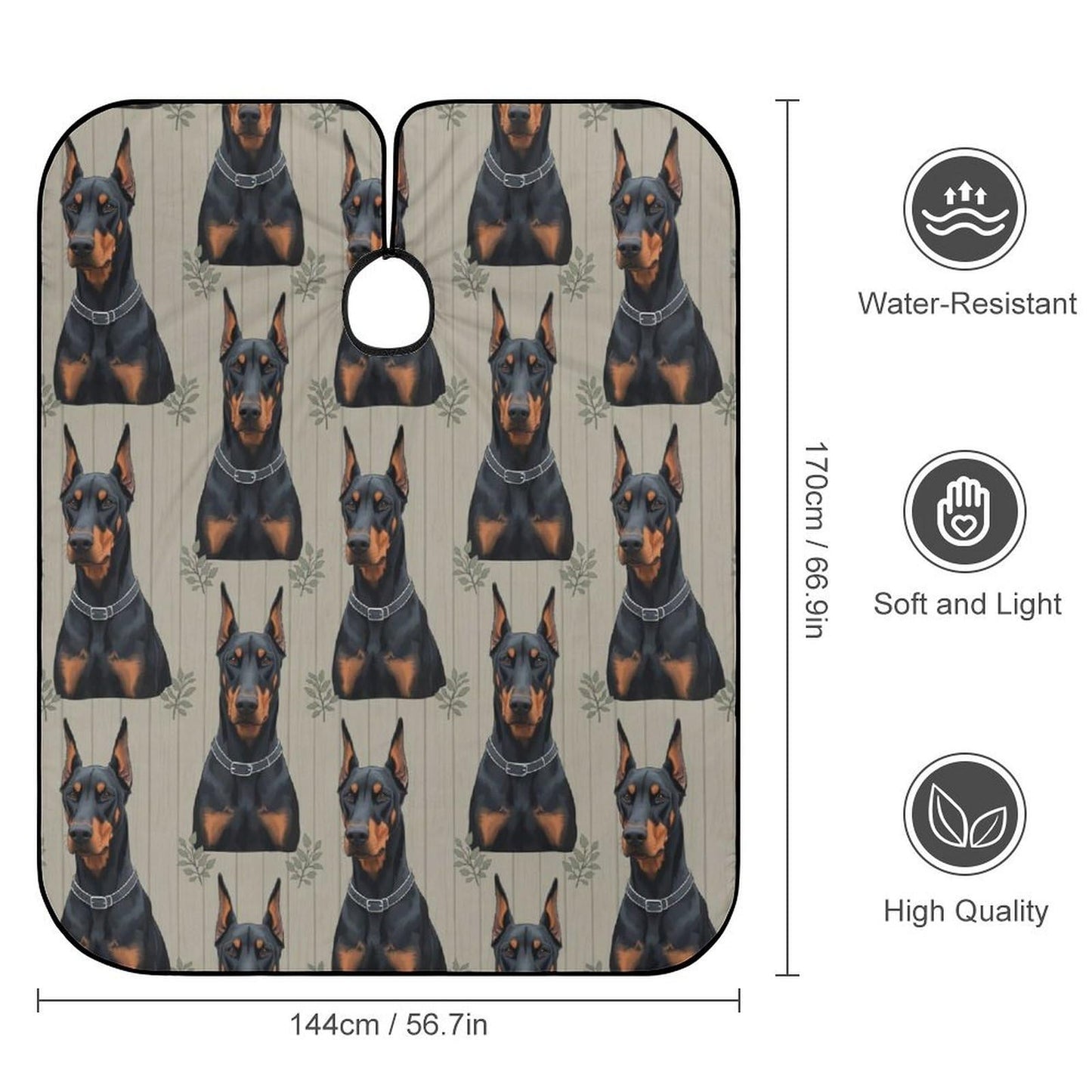 Fashion Hair Cutting Barber Cape, Professional Haircut Salon Cape for Men Women German Doberman Pinscher