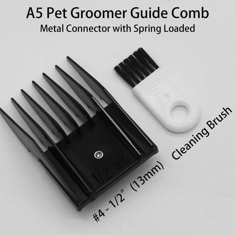 AIRERA Professional A5 Style Animal Hair Clipper Attachment Guard Guide Cutting Combs 76926-900, Compatible with Oster Classic 76 A5 Andis AG BG Wahl KM Pet Groomers (Black, #4-1/2")