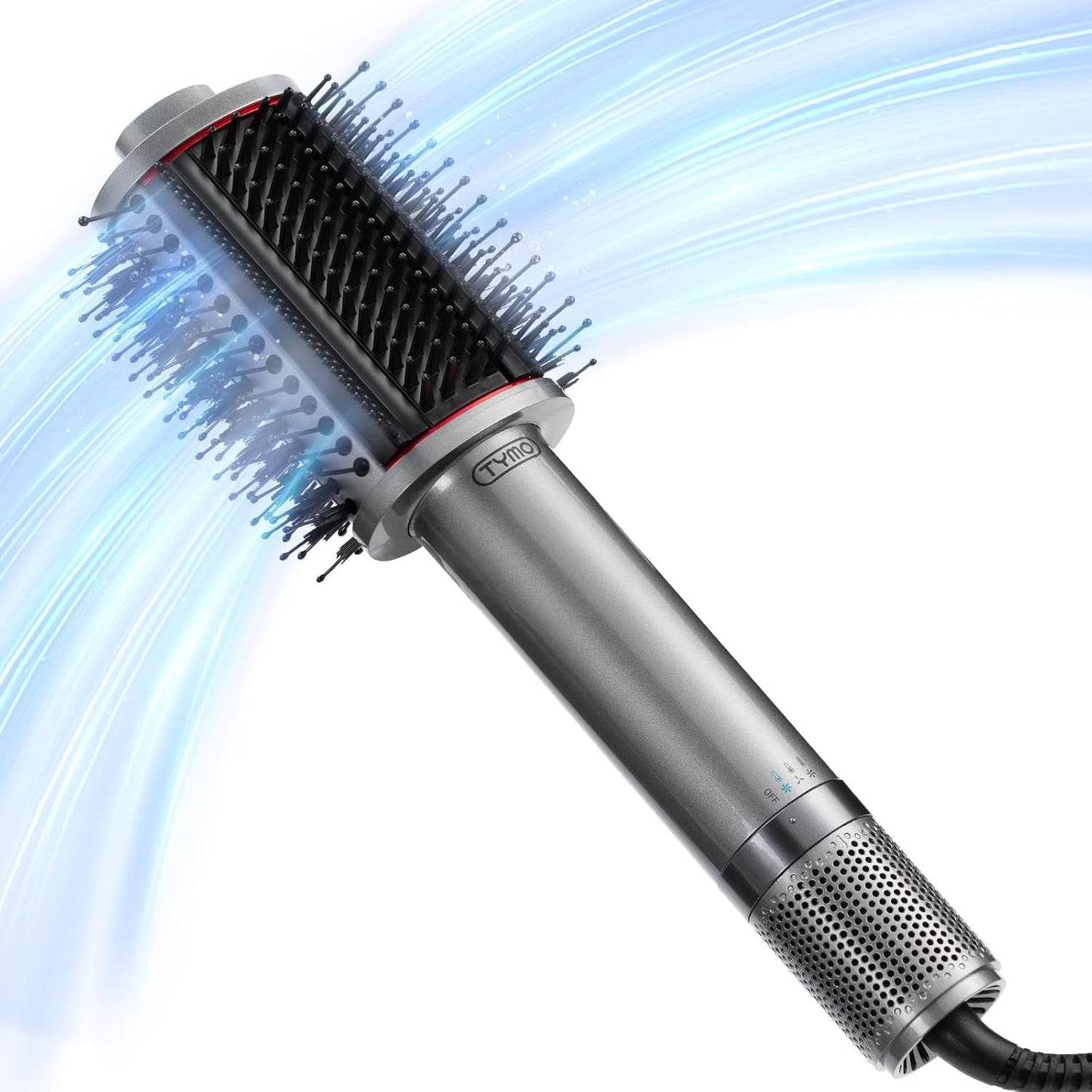 Tymo 4.0 Hair Blow Dryer Brush - 5-in-1 Ionic Tool for Fast Drying, Volume & Shine | Metal Grey