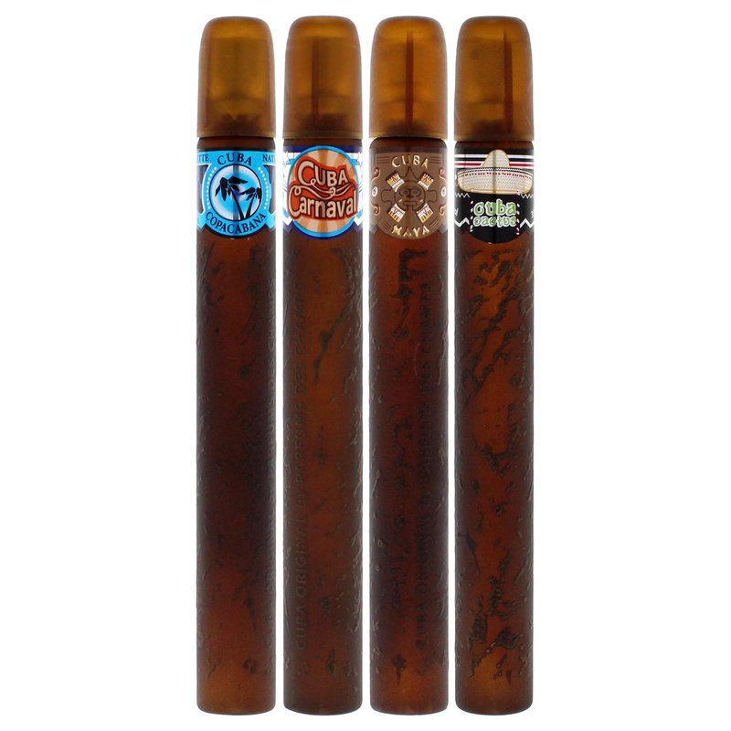 Cuba Latino Collection By Champs For Men. 4 Pc. Gift Set (Contains Eau De Toilette Spray 1.17 Oz / 35 Ml Of Carnaval, Cactus, Maya & Copacabana)