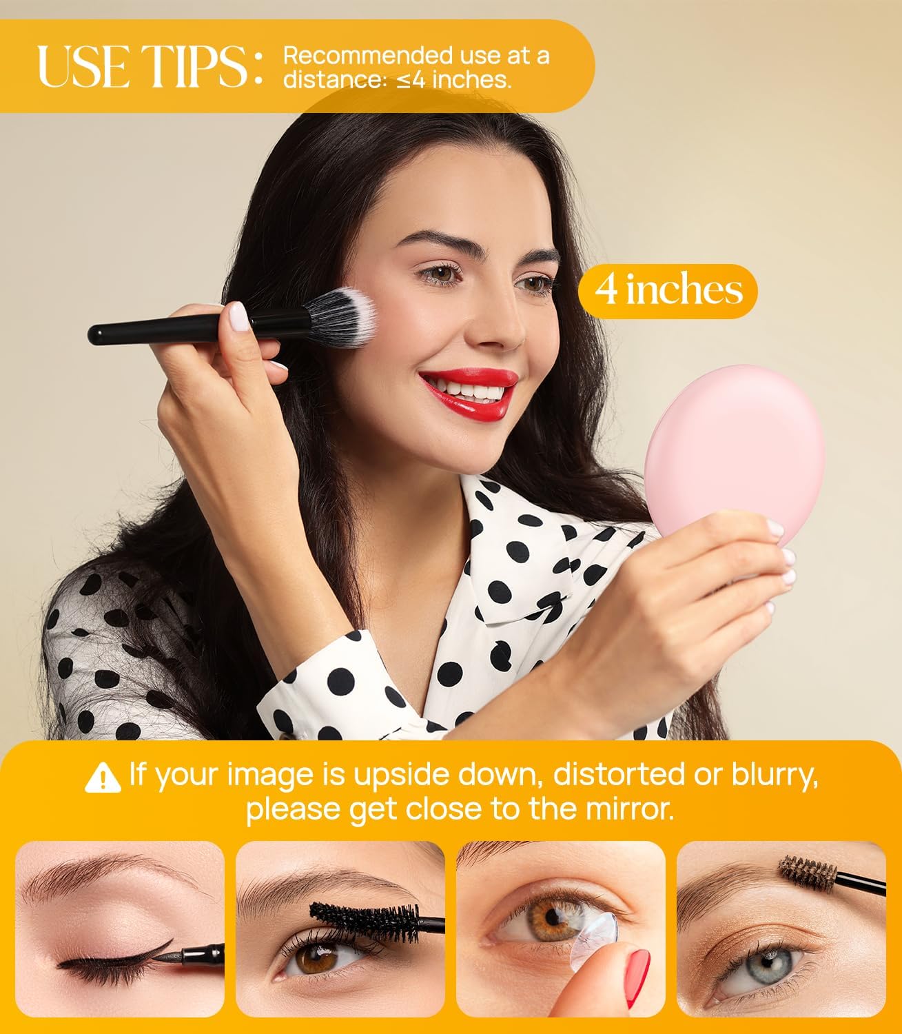Gospire 20X Magnifying Makeup Mirror - Compact 3.5 Inch Round Design | Portable Pink Cosmetic Tool for Travel