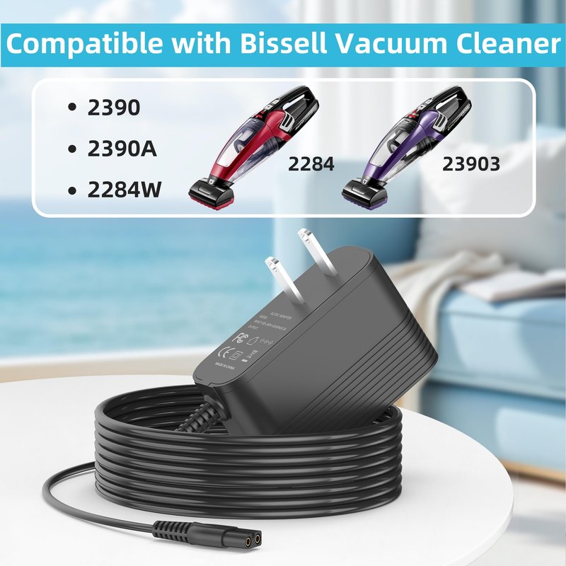 Charger for Pet Hair Eraser 2390 2390A 23903 2284W 2284 Bissell Charger Compatible with Bissell Pet Hair Vacuum 14.4V Lithium Ion Cordless Hand Vacuum 1614206 ZD5F230030US Power Adapter