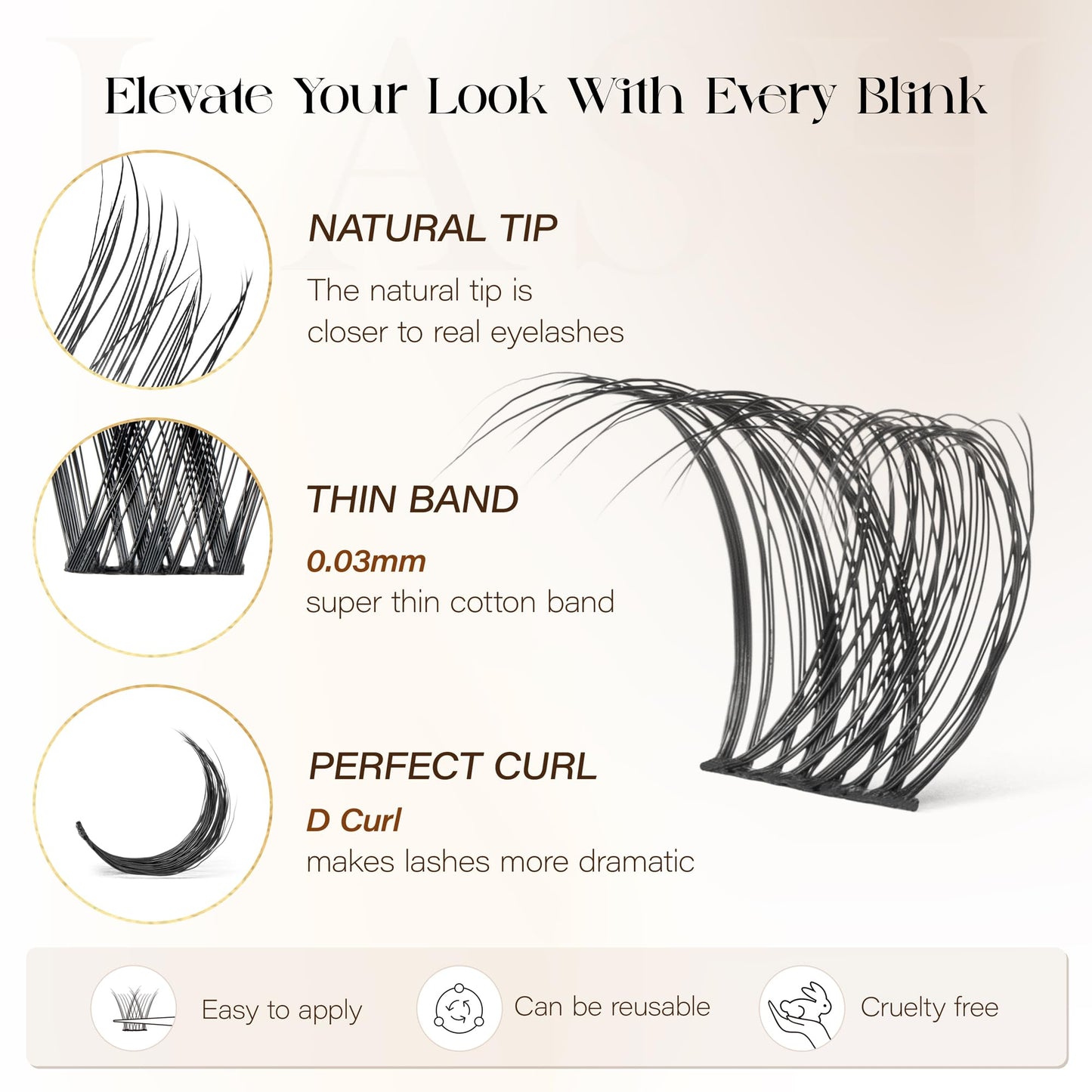 BEFER D Curl Lash Clusters Fluffy Lashes Extensions-Radiance FD03