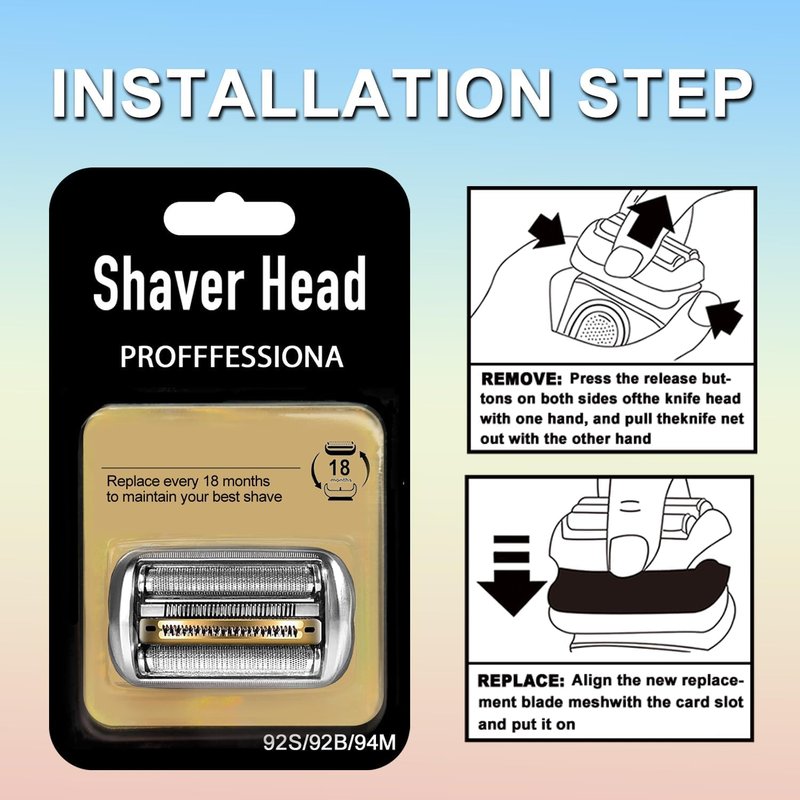 NEW Electric Replacement Shaver Head Series 9 92S Accessories Shaver Compatible with Series 9 Electric Razors 9290cc, 9291cc, 9370cc, 9293s, 9385cc, 9390cc, 9330s, 9296cc (Upgraded ver.)