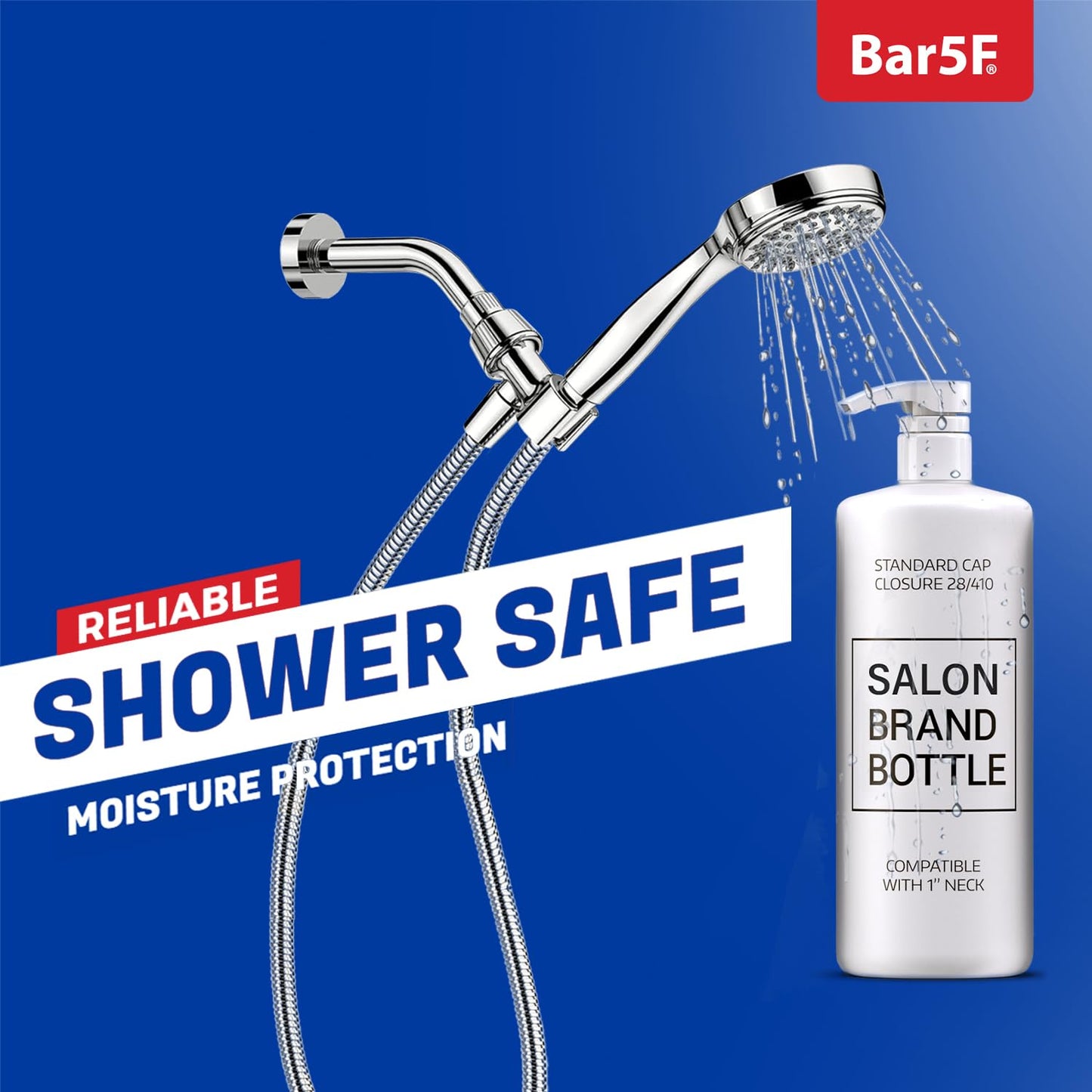 Bar5F Pumps for Shampoo and Conditioner Bottles, Salon-Brand Liters, 2 Pack