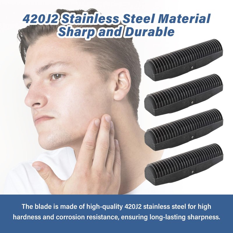 Foil Shaver Replacement Blades Compatible with Andis TS-1 TS-2 Foil Shaver, For Babyliss FXFS2 FX3, For Wahl 5 Star Vanish(8173-700) Shaver, Fit for 17150 17200 17235 17220 Foil Shaver Blade - 4Pcs