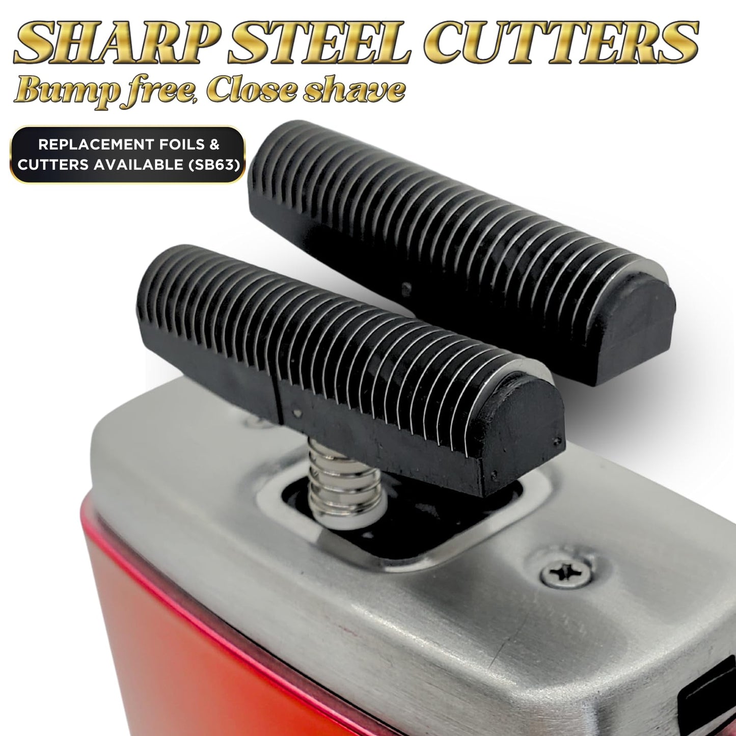 Supreme Trimmer Replacement Foil & Cutter SB63 | Hypoallergenic Foil for Crunch STF602 | Red