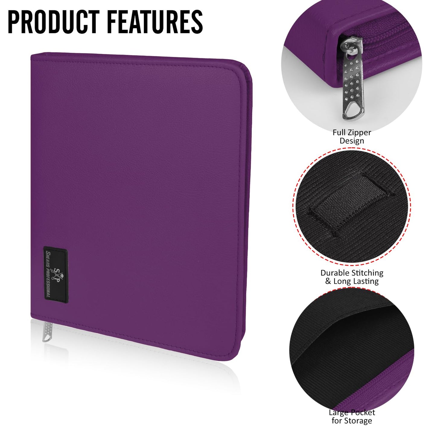Case Holds 10 Grooming or Beauty Shears (PURPLE)
