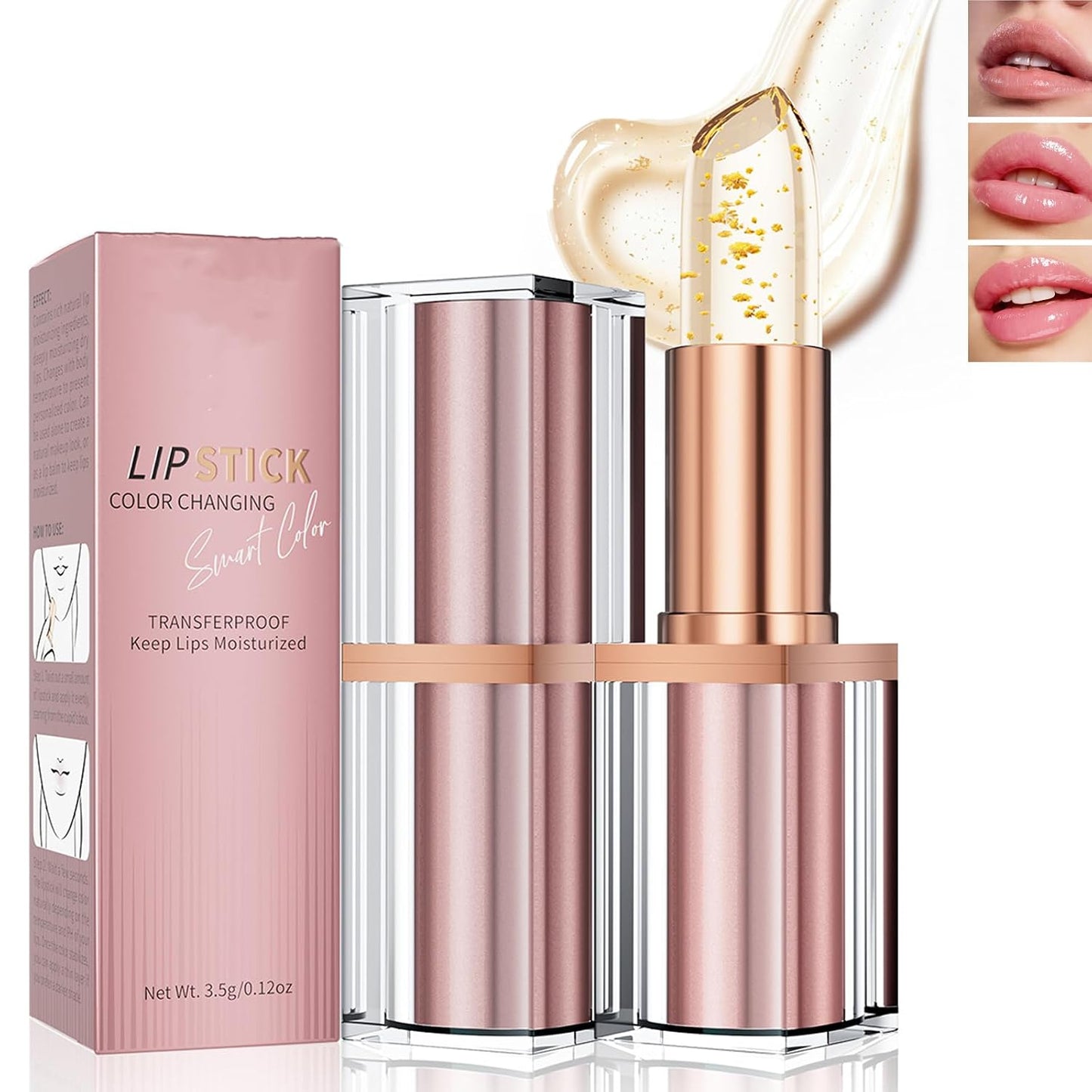 Color Changing Lipstick - Skin-Adaptive Moisturizing Glossy Shine | Long Lasting 24-Hour Wear (1 Piece)