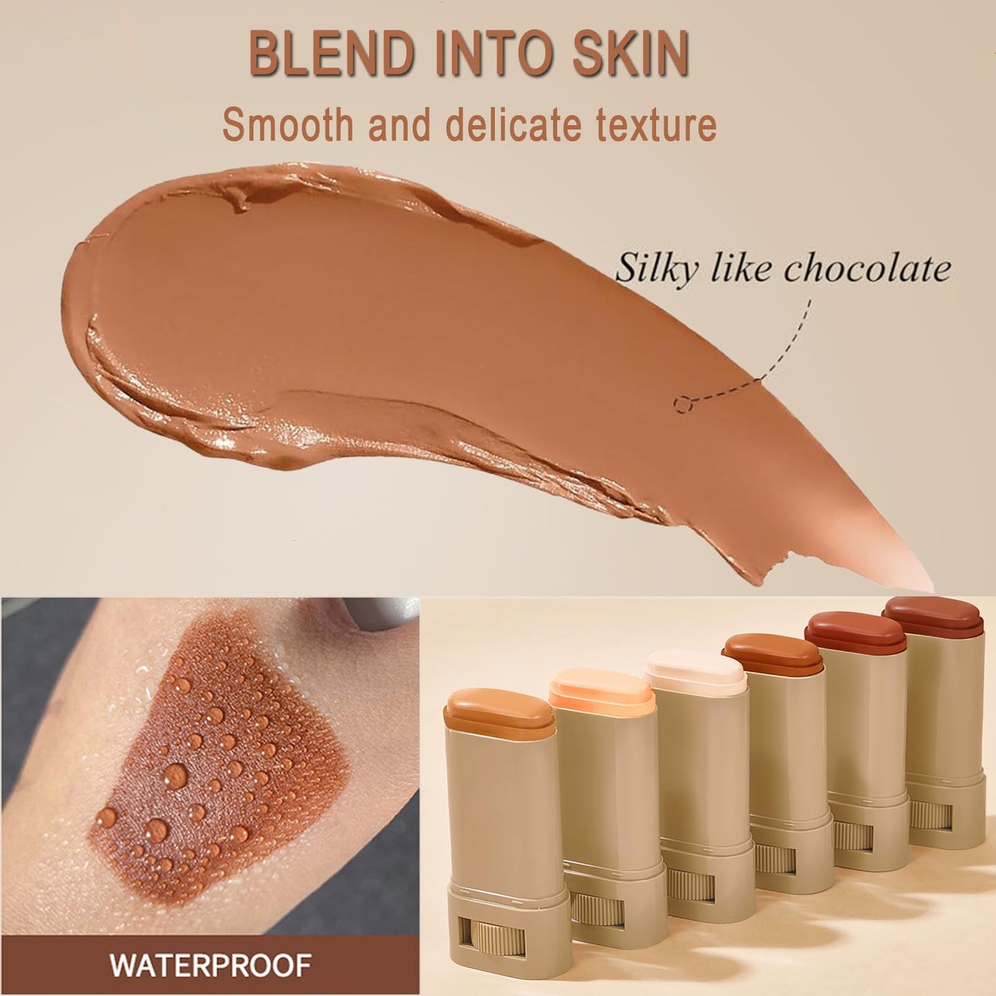 Beauty Balm Serum Boosted Skin Tint,Hydrating Tinted Moisturizer,Lightweight Solid Tinted Foundation Stick,Sheer to Medium Coverage,Face Tint Balm Contour Stick,Tattoo Cover Up Makeup(#02)