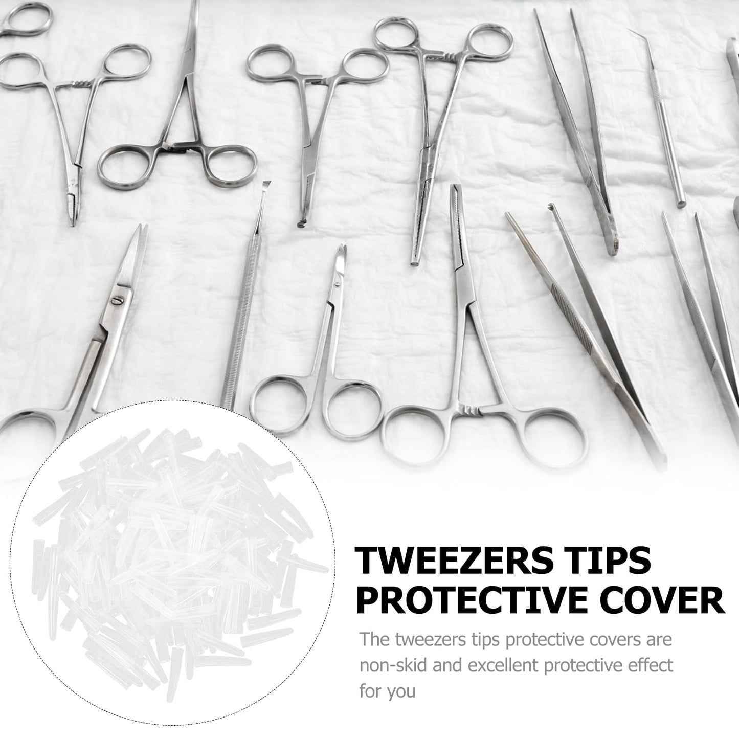 iplusmile 200pcs Tweezers Cover Sleeve Non-Slip Silicone Tip Covers Non-Shown Non-Skid Slip Tips Protector Forceps