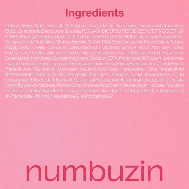 Numbuzin No.2X Rose PDRN Collagen Plumping Serum - Firming & Hydrating Korean Skincare | 1.01 fl oz (30ml)