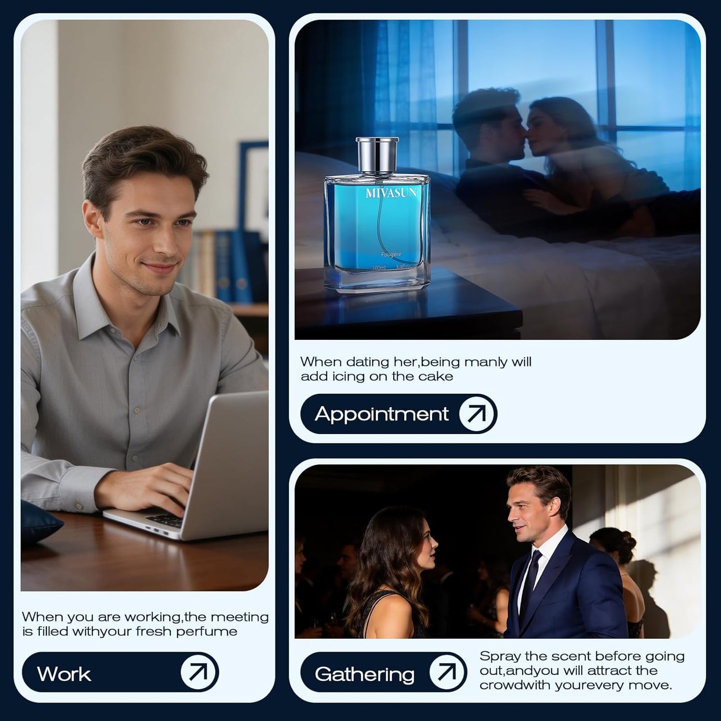 MivaSun Luxury Cologne for Men - Long Lasting Woody Aromatic Fragrance | 100ml Eau de Parfum with Lemon, Cedarwood & Patchouli