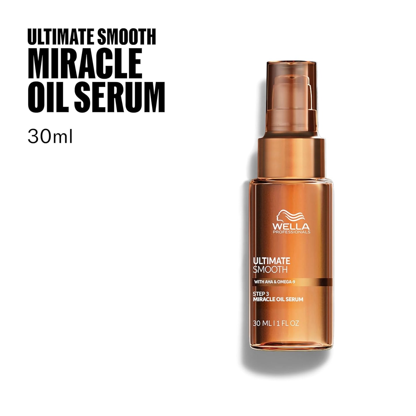 Wella Professionals Ultimate Smooth Miracle Oil Serum - Nourishing Hair Treatment for Dry, Dull & Frizzy Hair | Color Safe, Heat Protectant with Squalane & Omega 9