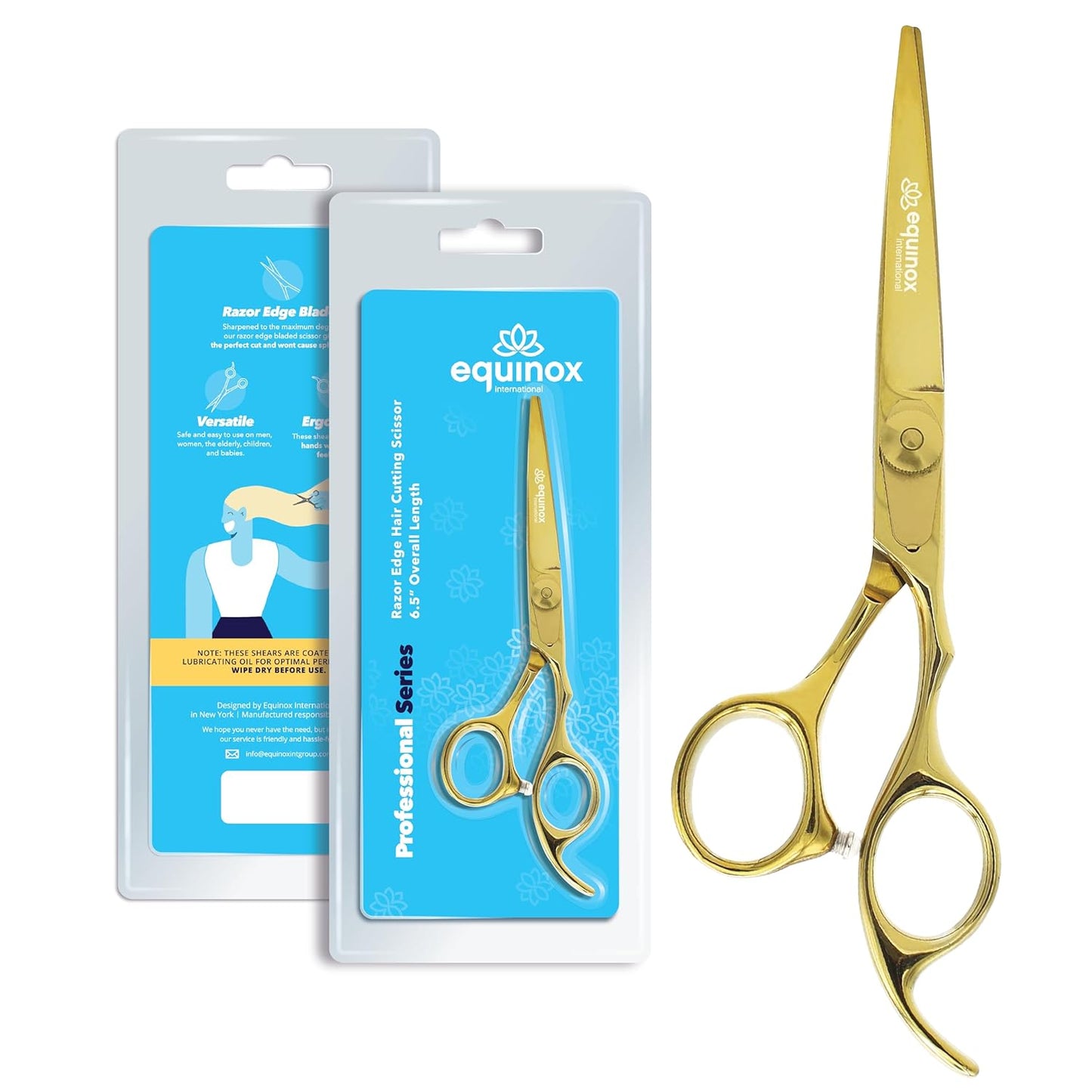 Barber Hair Cutting Scissors - Equinox Styling Shears, 6.0" Length | Professional Quality