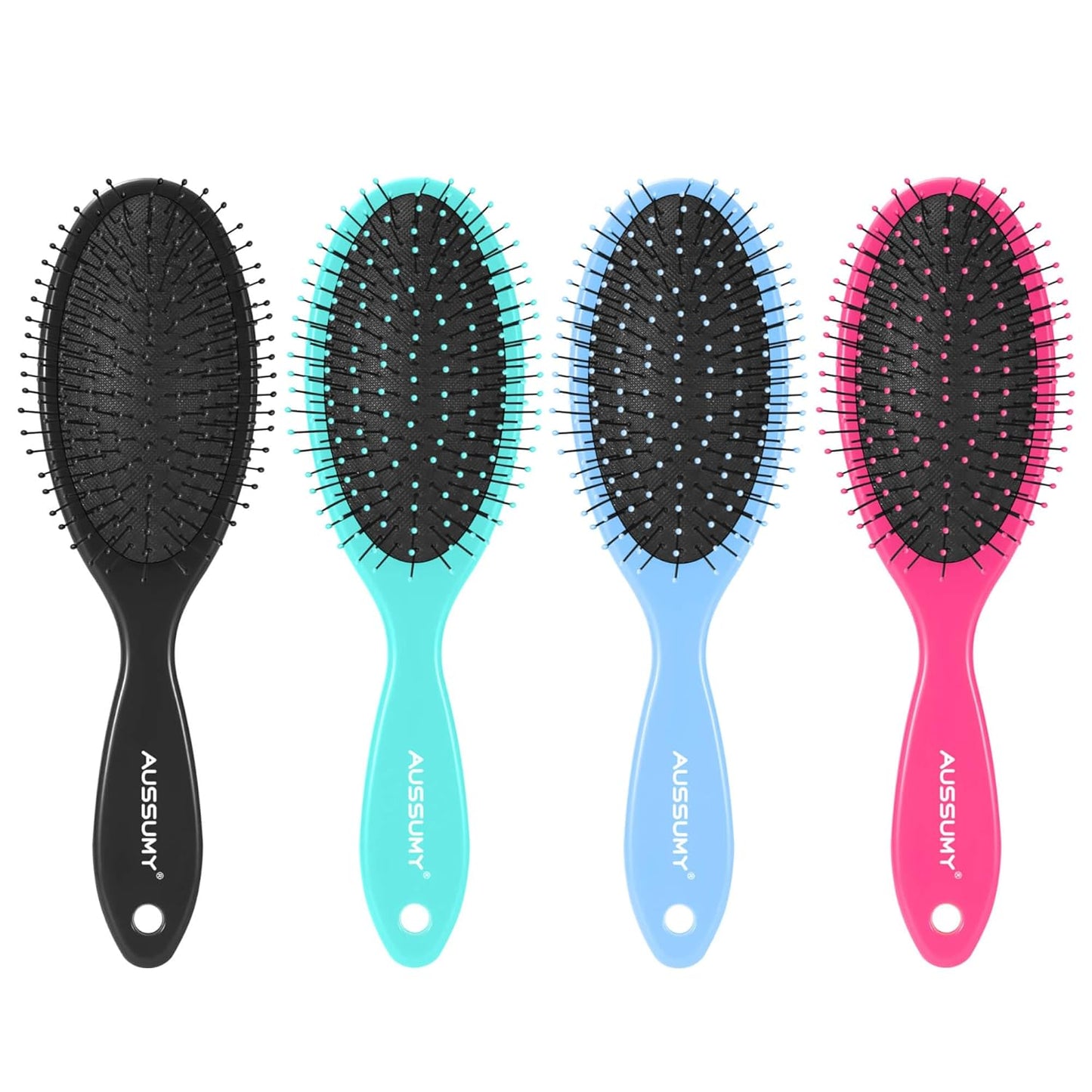 Air Cushion Detangling Hair Brush - 2 Pack Ultra Soft Bristle Detanglers for Curly Hair | Black & Green