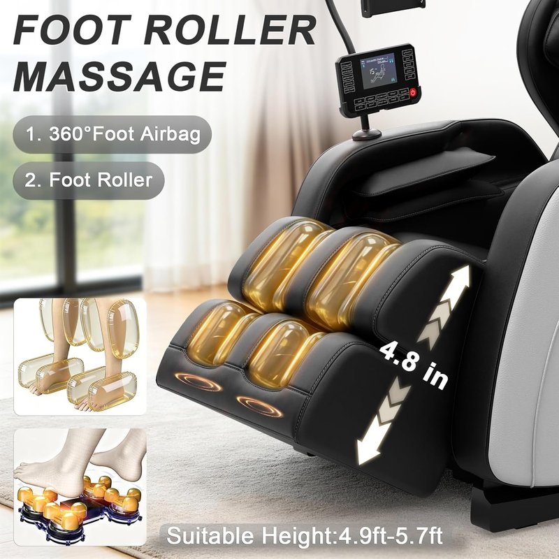 Megashock SL Track 2026 Full Body Massage Chair - Zero Gravity, Back Heat, 12 Rollers, Foot & Airbag Massage | Bluetooth Speaker for Home & Office