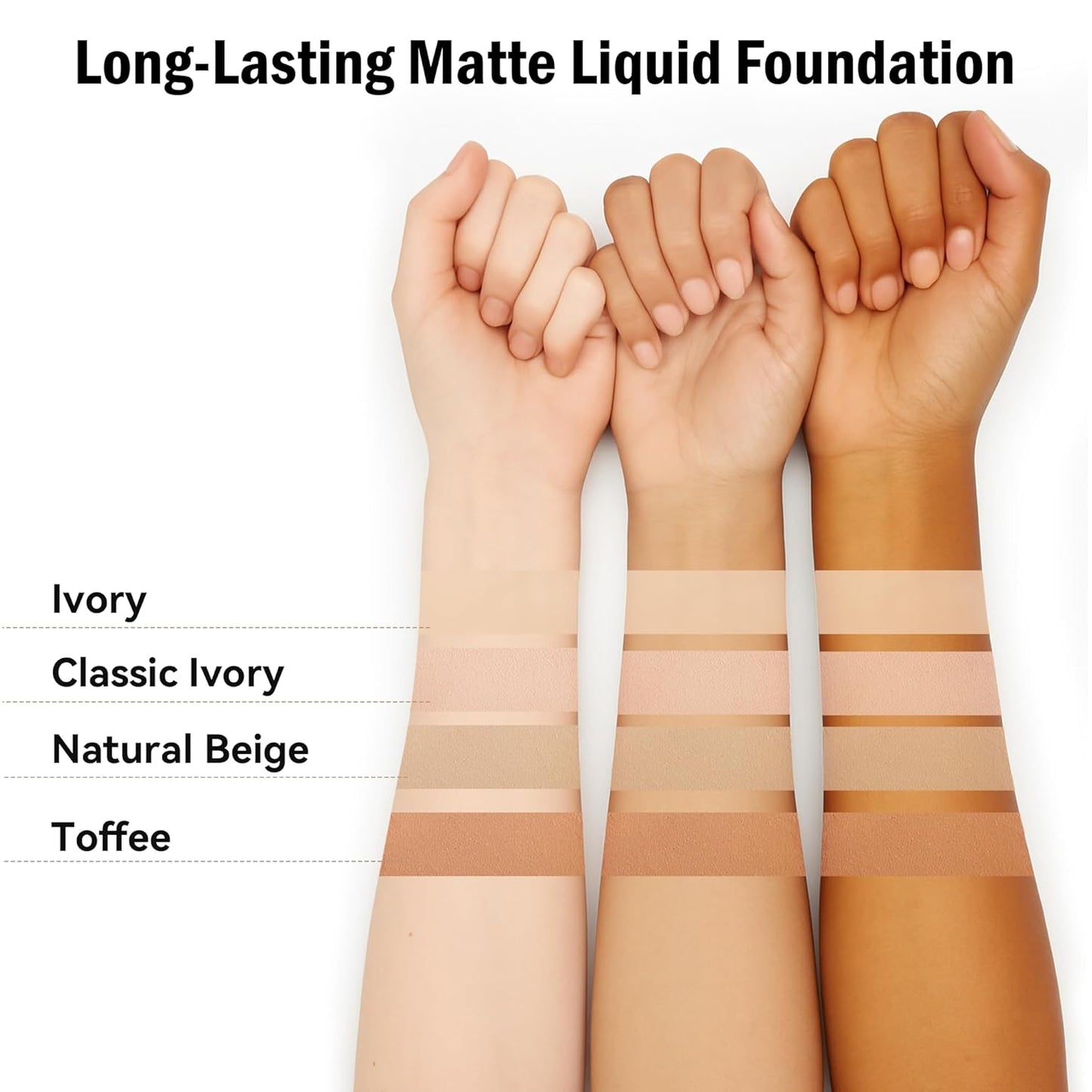 Waterproof Foundation - Lightweight Medium Coverage Liquid Makeup for Oily Skin | Classic Ivory, 2 Pack (1.05 fl. oz)