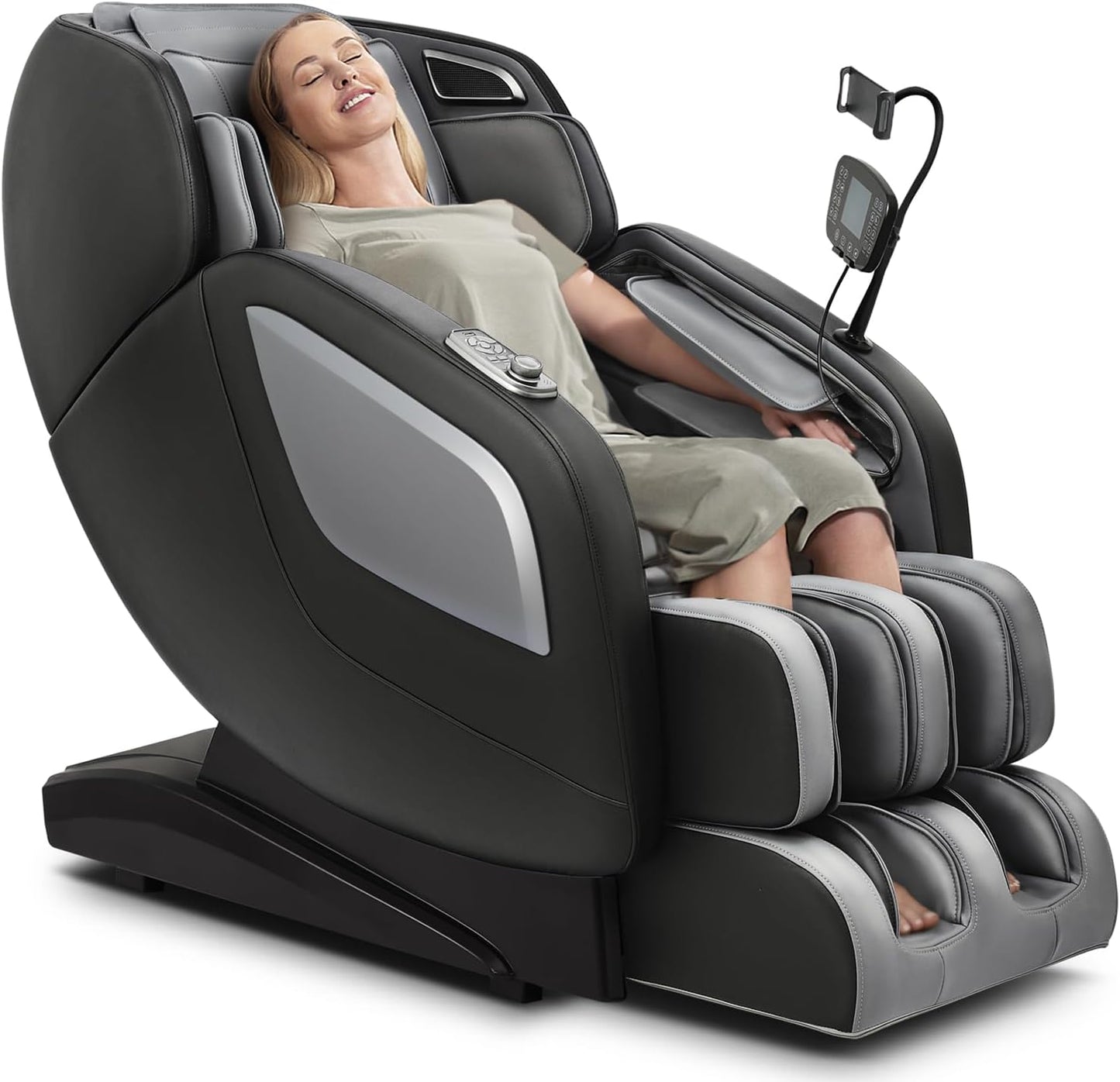 Zero Gravity Shiatsu Massage Chair - Full Body Relaxation with LCD Screen, USB Charging, Heat | Black