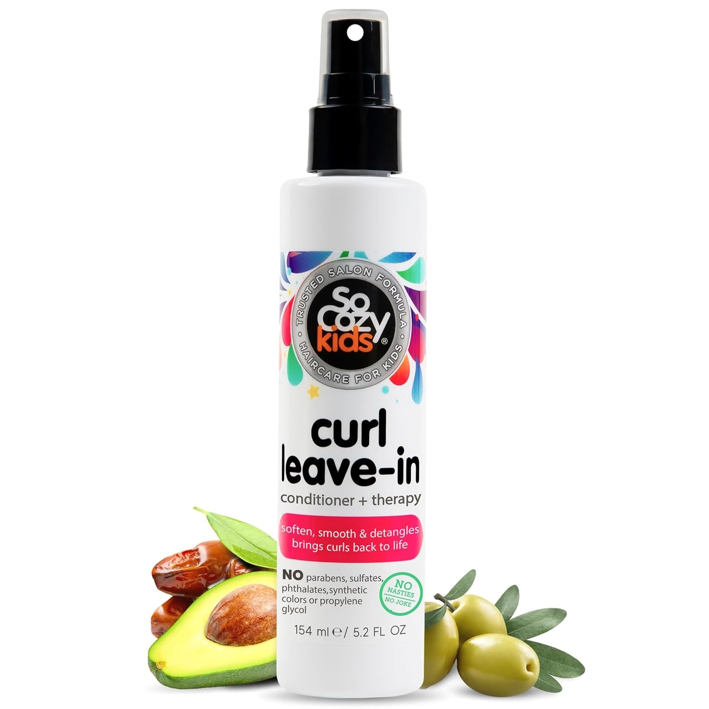 So Cozy Leave-In Conditioner Spray - Paraben-Free Detangler for Kids' Curly Hair | 8 Fl Oz, Nourishing with Keratin & Oils