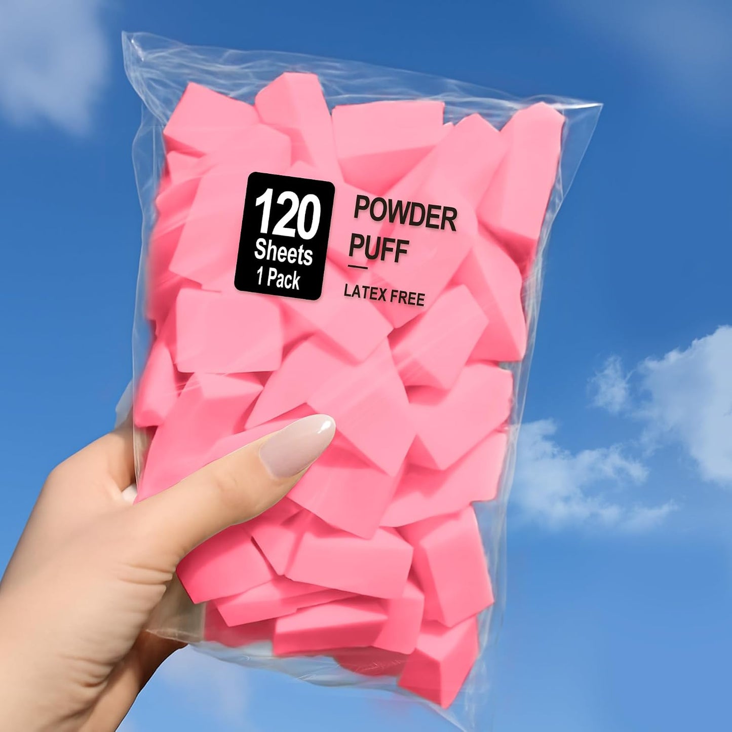 Makeup Sponges - Triangle Cosmetic Wedges for Flawless Foundation Blending | 120 Count, White