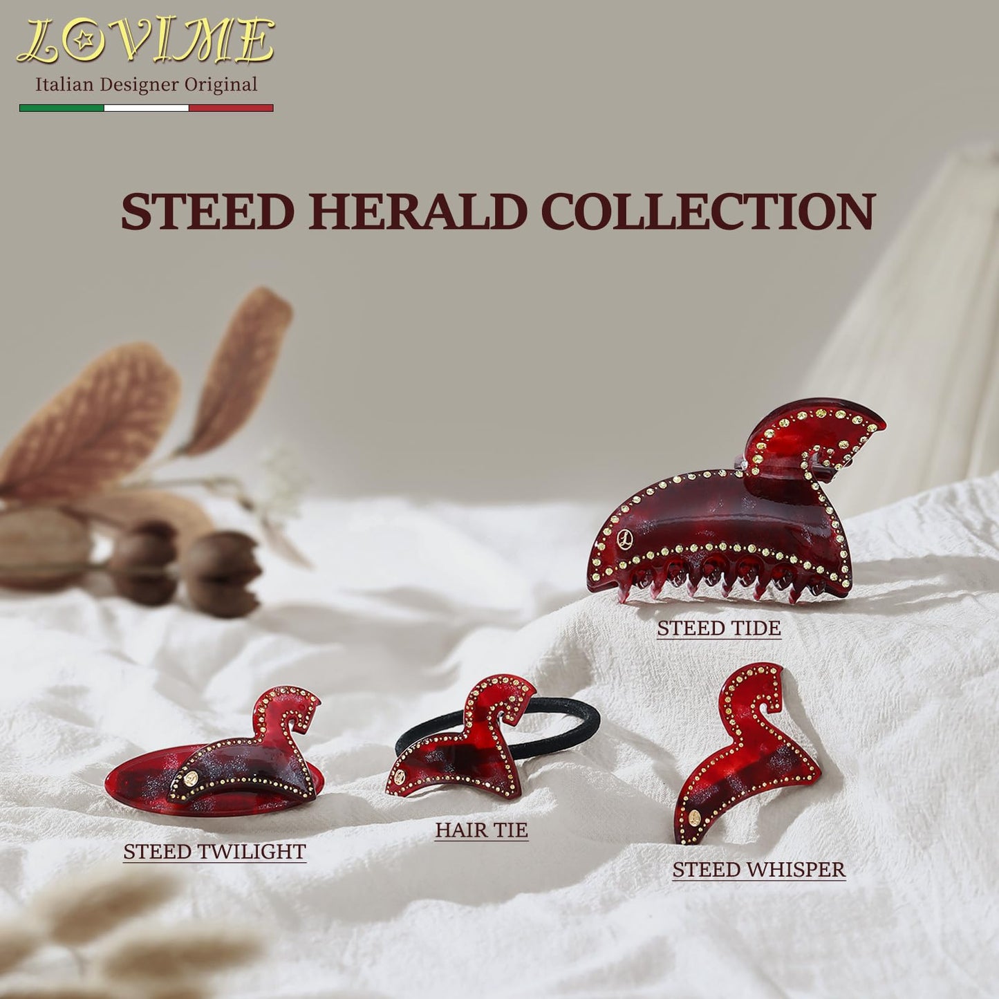 LOVIME Red Hair Clips for Women Premium, Small Hair Barrettes for Women Thin Hair, French Hair Barrettes No Slip for Birthday Gifts for Mom with Gift Box