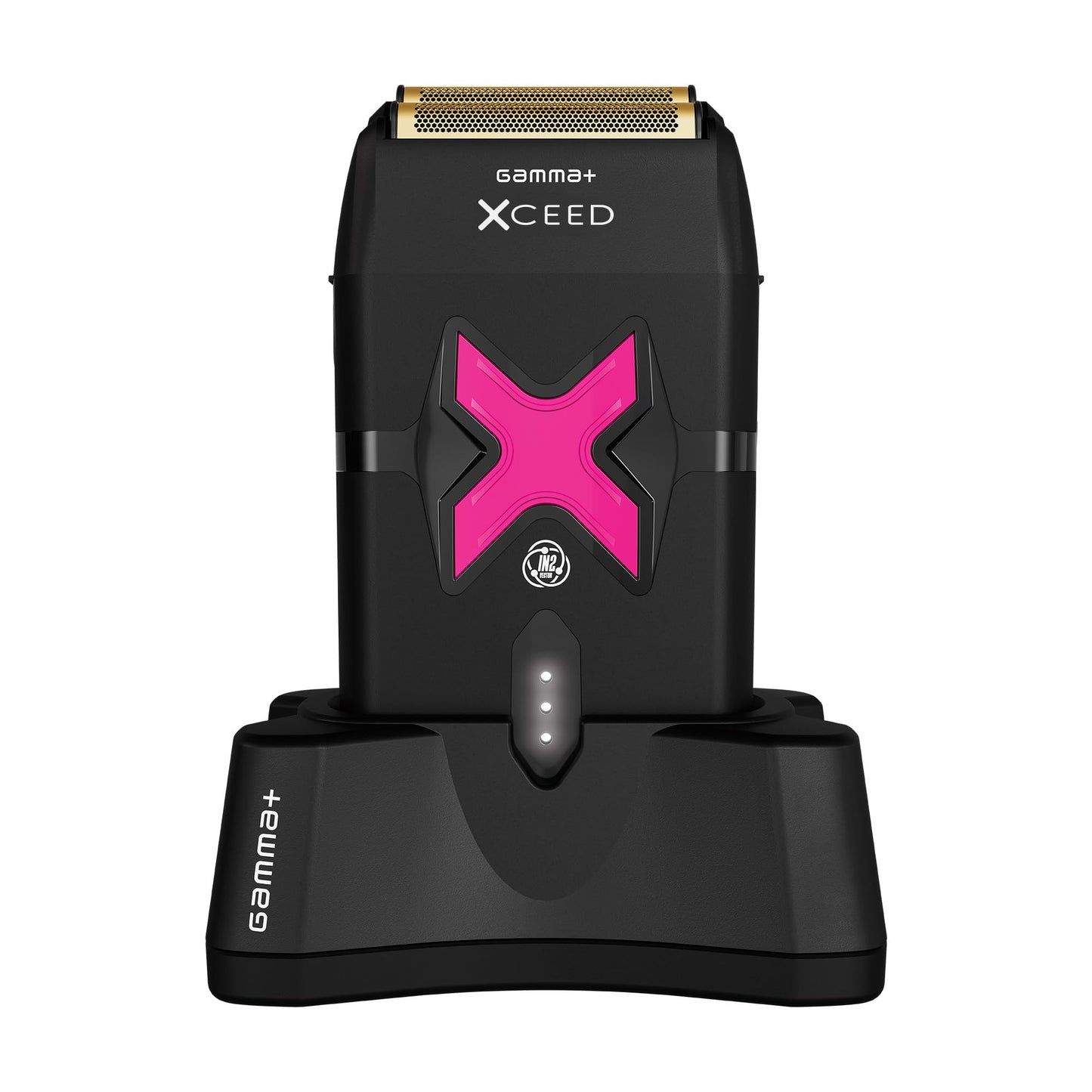 GAMMA+ XCeed Professional Foil Shaver, USB-C Rechargeable with IN2 Vector Motor, Gold Titanium Foil, Metal Housing with Customizable Components