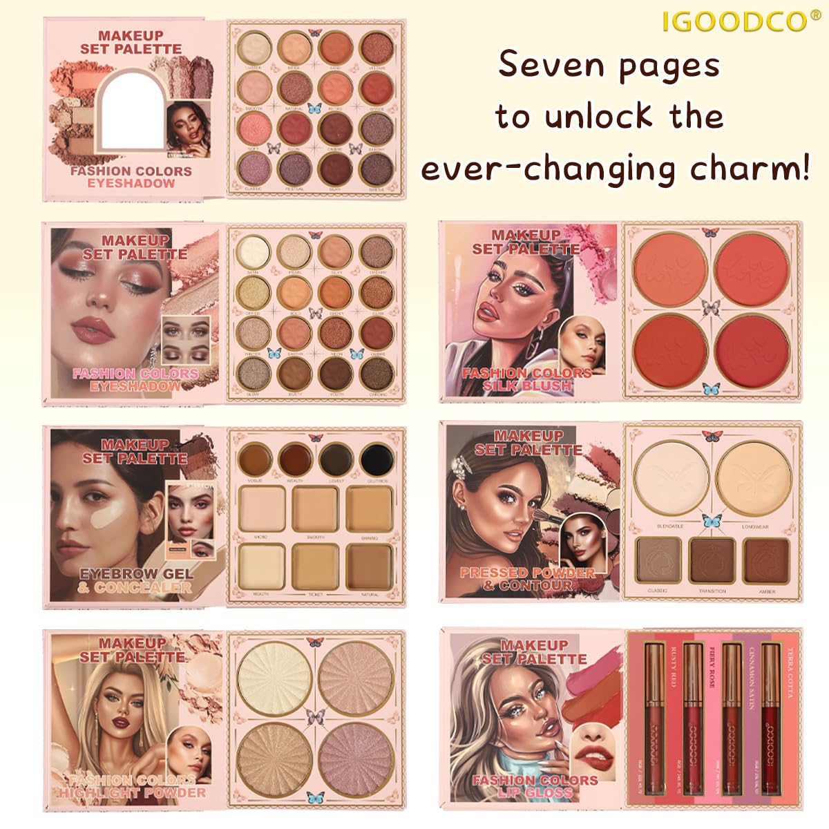 55 color eye shadow (model: IG3301) beauty makeup high gloss frosted earth color birthday gift multi-color eye shadow palette lip glaze